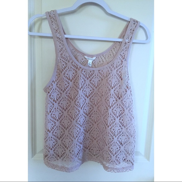 Aeropostale Blush/Beige Crochet Tank, Small - Picture 1 of 4